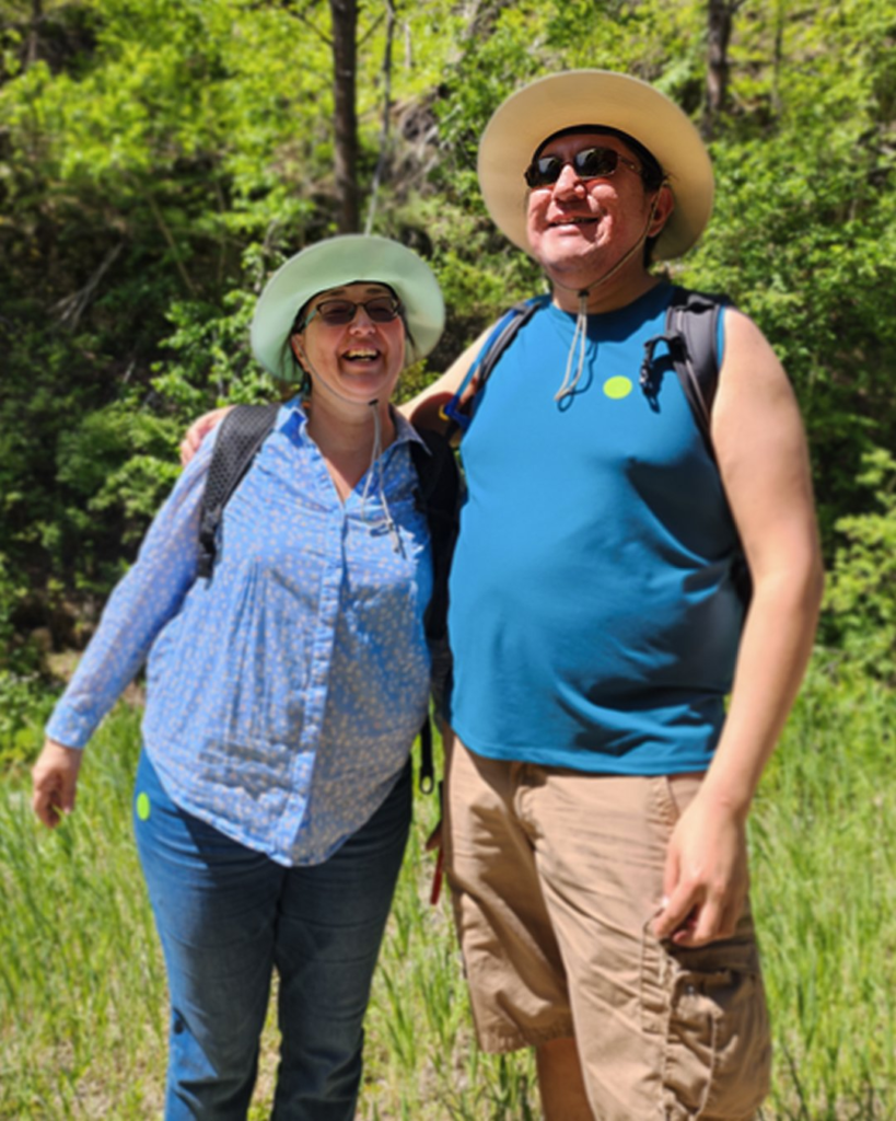 Photograph of Caroline and Michael Running Wolf outdoors