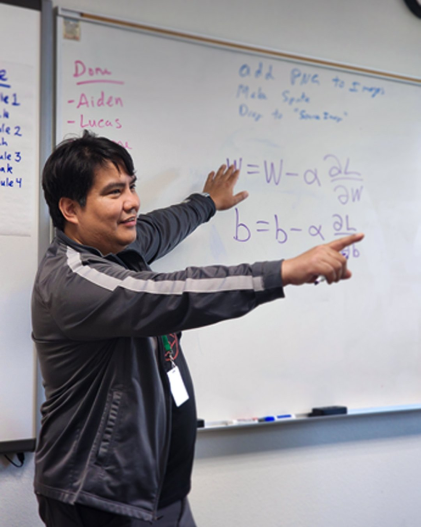 Photograph of Shawn Tsosie in the classroom